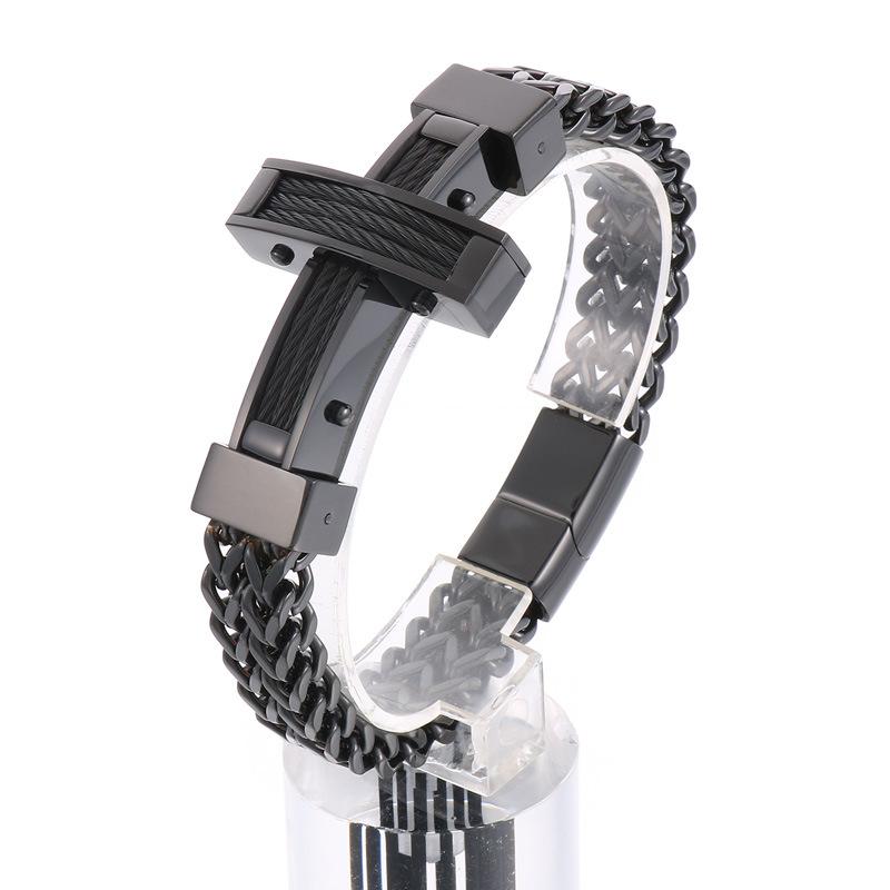 Hip-hopowa ulica Weiya Bransoletka łańcuszkowa Europa i Stany Zjednoczone Personalizowana Personalizowana Pozytywna i Prawdziwa Łańcuch Tytanowa Stal Męska Bransoletka