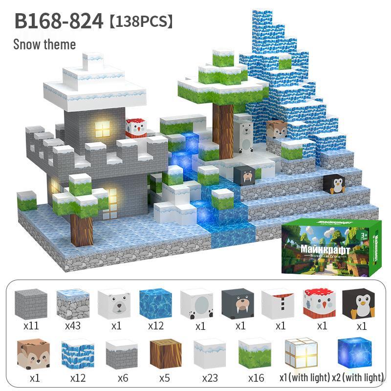 2.0cm DIY Magnetic Building Blocks with Lights - Magnetic Cubes Military Engineering Farm Set