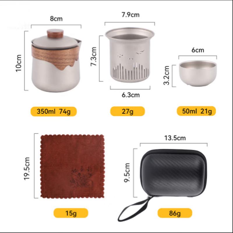 Gongziyu Camping Double-Layer Portable Tea Set
