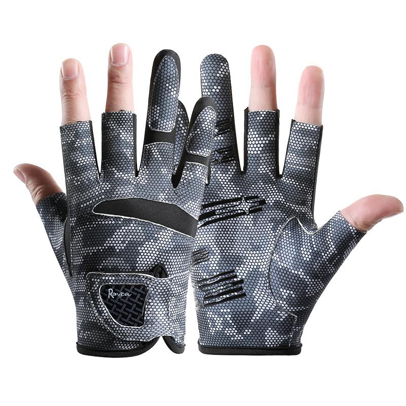 New Fishing Gloves for Men and Women Lascielli Non Slip Breathable Three Finger Cool Sun Protection Non Slip Fishing Gloves