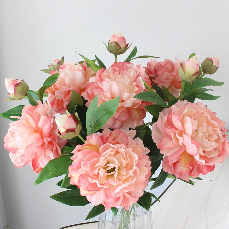 Artificial Peony Silk Flower Arrangement for Living Room and Dining Table Decor