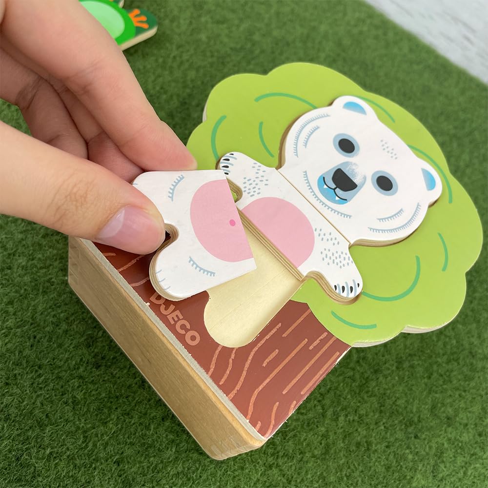 DJECO Arabramix Shape-Matching Puzzle, Wooden Educational Toy for Ages 2, 3, and 4, Boys and Girls, Toddlers, Baby Gift, Present for Newborns and