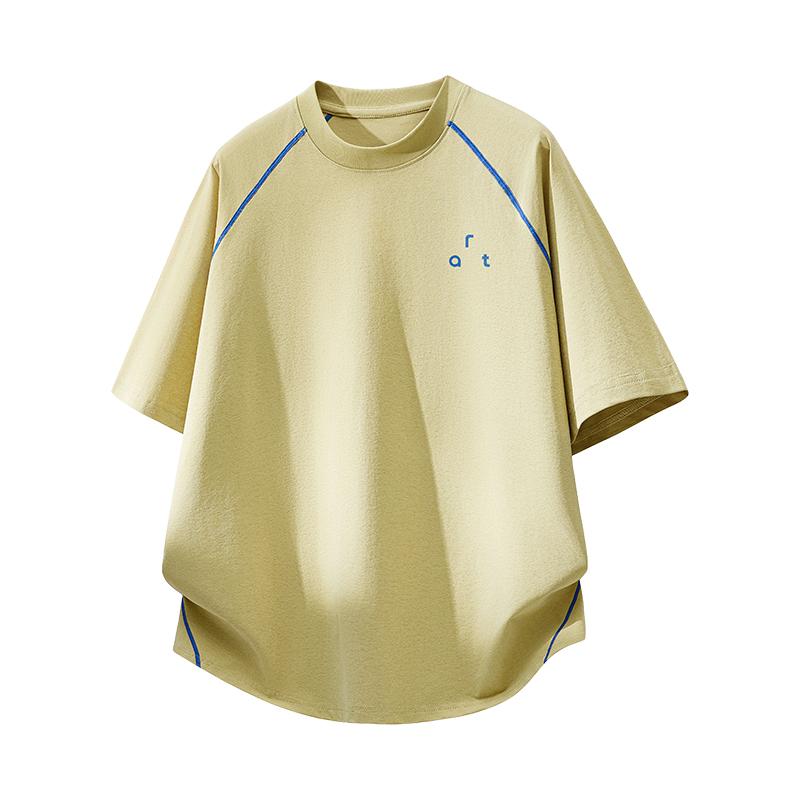 

Solid Color Short Sleeved T-shirt Breathable Quick Drying Outdoor Running Sports Men s Stretch Short Sleeved T-shirt XL жовтий