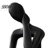Artistic Home Accessory Abstract Art Thinker Statue, 3D Printed Reading Figurine, Modern Bookshelf Contemporary Statue Sculpture for Living