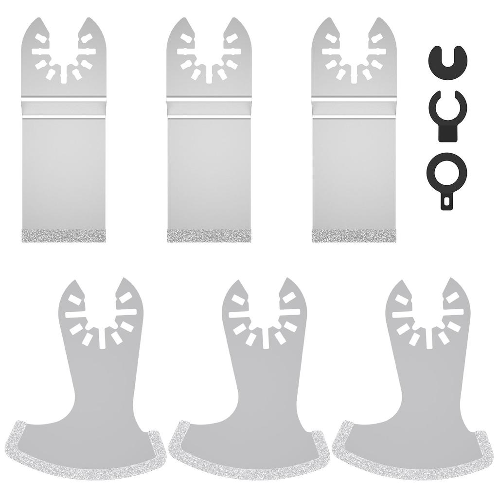 Diamond Oscillating Tool Blade Set Multi Tool Mortar Cutting Saw Blades Precise Multitool Blades for Grout Removal Soft Tile Cut