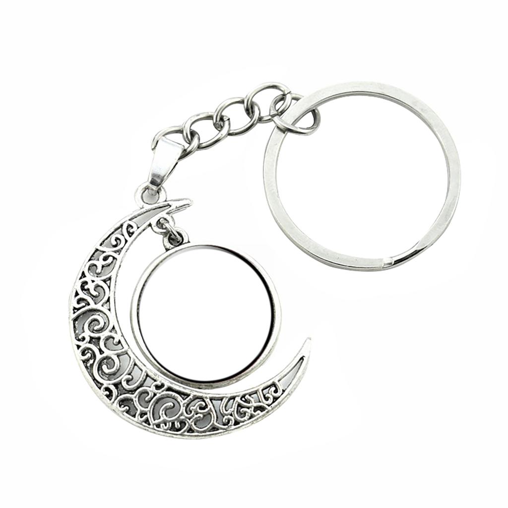 Personalized Custom Jewelry Retro Time Luminous Crescent Keychain 20mm