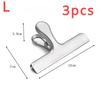 3PCS Stainless Steel Bag Clipsf For Food Heavy Duty Metal Silver Food Clips Office Paper Clamps Air Tight Seal Snack Clips 2
