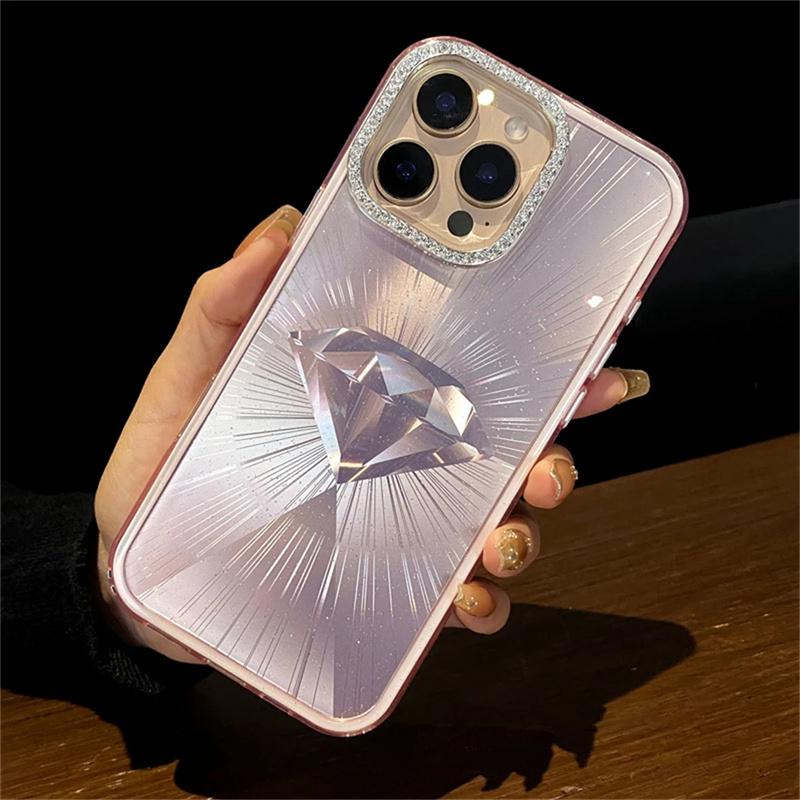 

Роскошный чехол для телефона Bling Glitter Aurora Laser Diamond со стразами для iPhone 16 11 12 13 14 15 Pro Max, жесткая противоударная задняя крышка iPhone 13