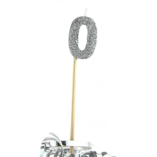 Alpen Glitter Long Stick Candle (Silver) (0)