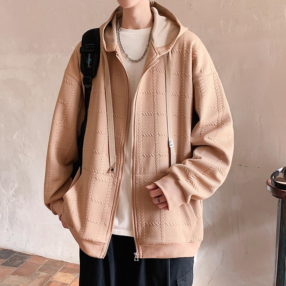 

Men s Plus Size Plaid Hooded Cardigan Sweatshirt Jacket - Autumn/Winter 2025 Fashion M кавовий