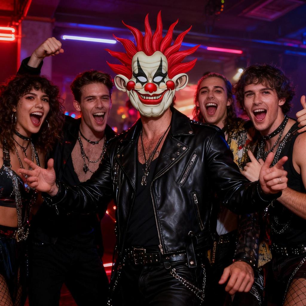 Masquerade Face Cover Creepy Red-Haired Accessory Carnival Masque For Halloween Party Performance Stage Show Prank Haunted House