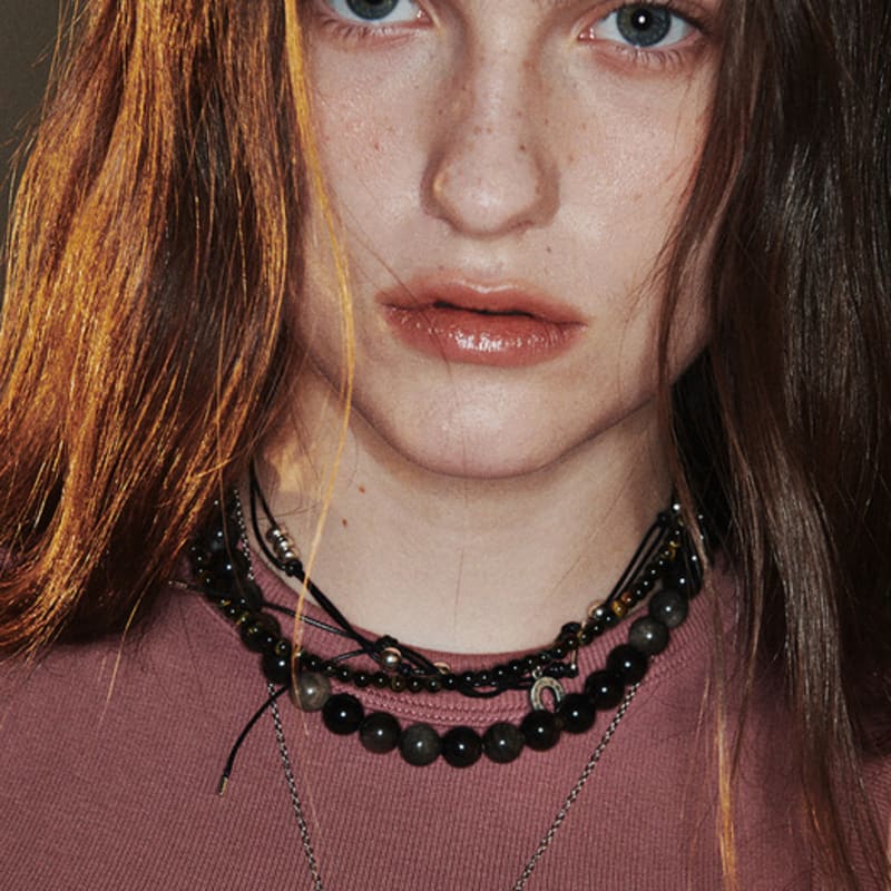 August Harmony Cowgirl String Knot Necklace / Black