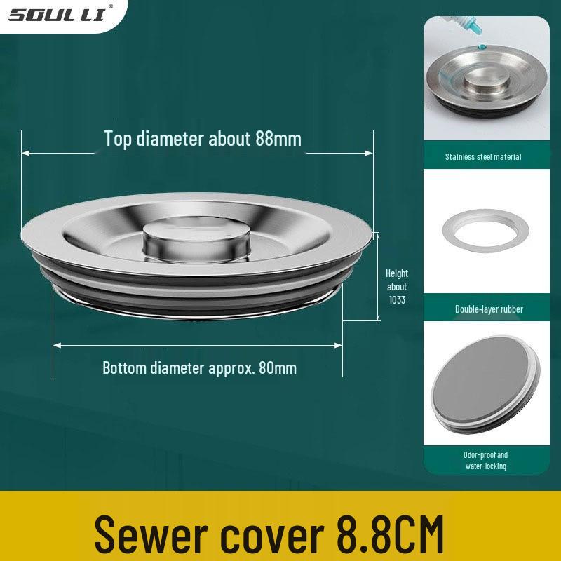 Stainless Steel Kitchen Sink Cover & Filter Screen for Dishwashing & Vegetable Washing