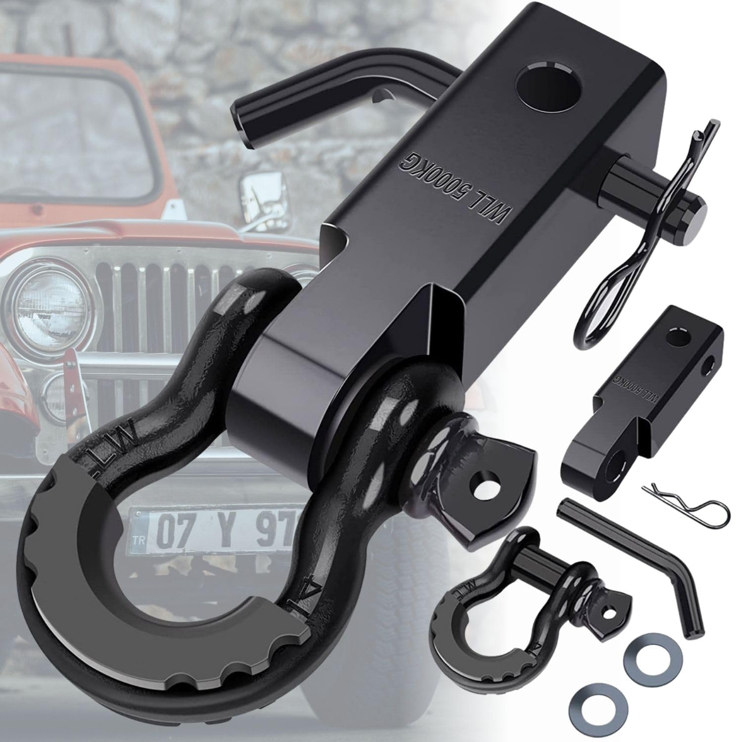 

Универсальный приемник сцепного устройства с тяговым усилием фунтов, сцепное устройство для прицепа, буксировка автомобиля, устойчивый к ржавчине и коррозии, крюк PRODIGY-ONE 2 дюйма, прочность 45 000, 3/4