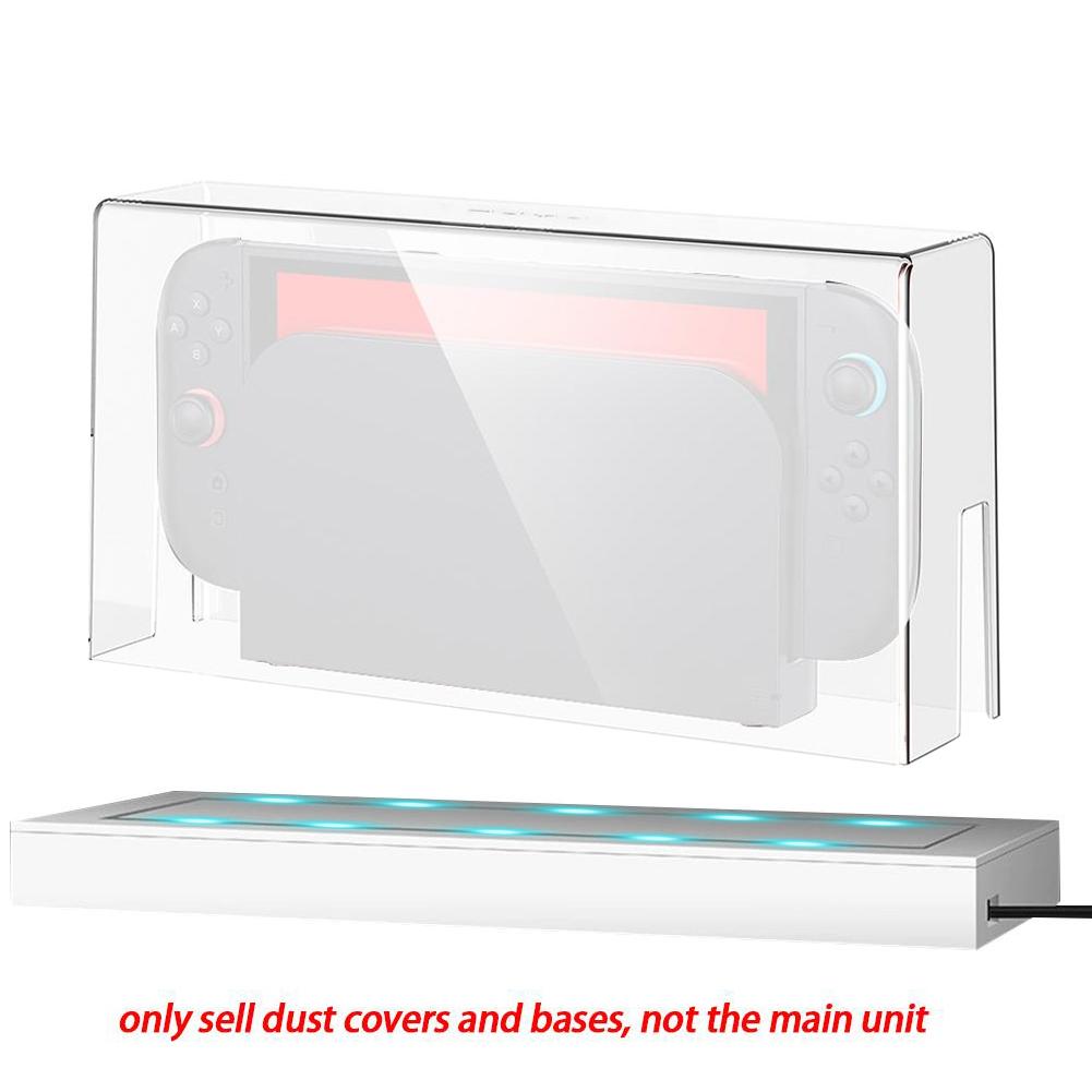 For Switch 2 Dustproof Cover Glowing Base Display Stand Transparent Acrylic Host Shell Protective Base Storage Box
