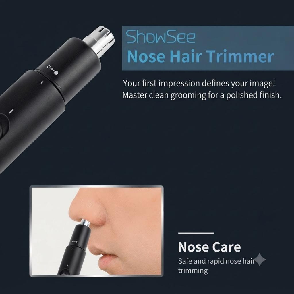 ShowSee C1-BK Battery Powered Nose Hair Trimmer 1 Unit