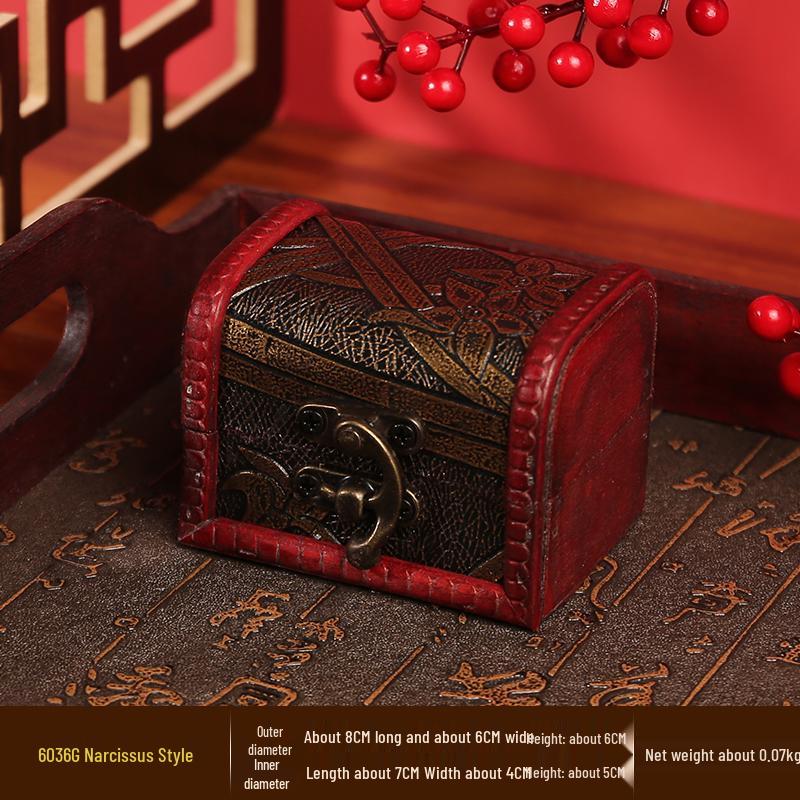 Caja de Joyería Antigua de Madera con Cerradura – Ideal para Anillos, Pulseras y Accesorios