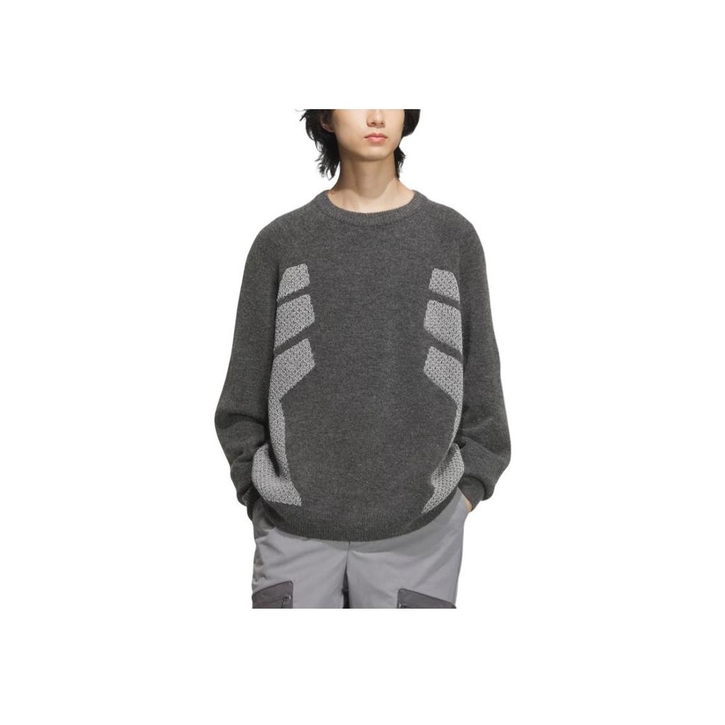 Adidas FW24 Fustl Series P Crew 2 Simple Casual Versatile Knit Sweater Men Sweater Dark-Gray JW6683
