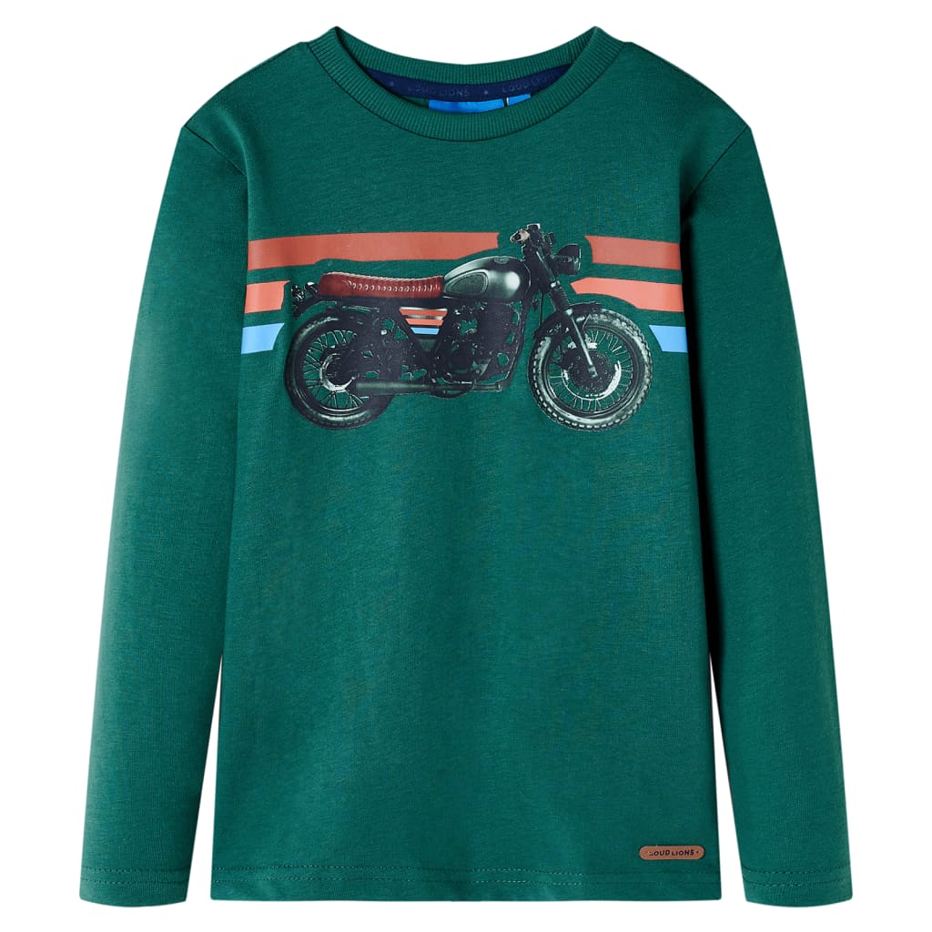 Kids Long Sleeve T Shirt Green Size 92