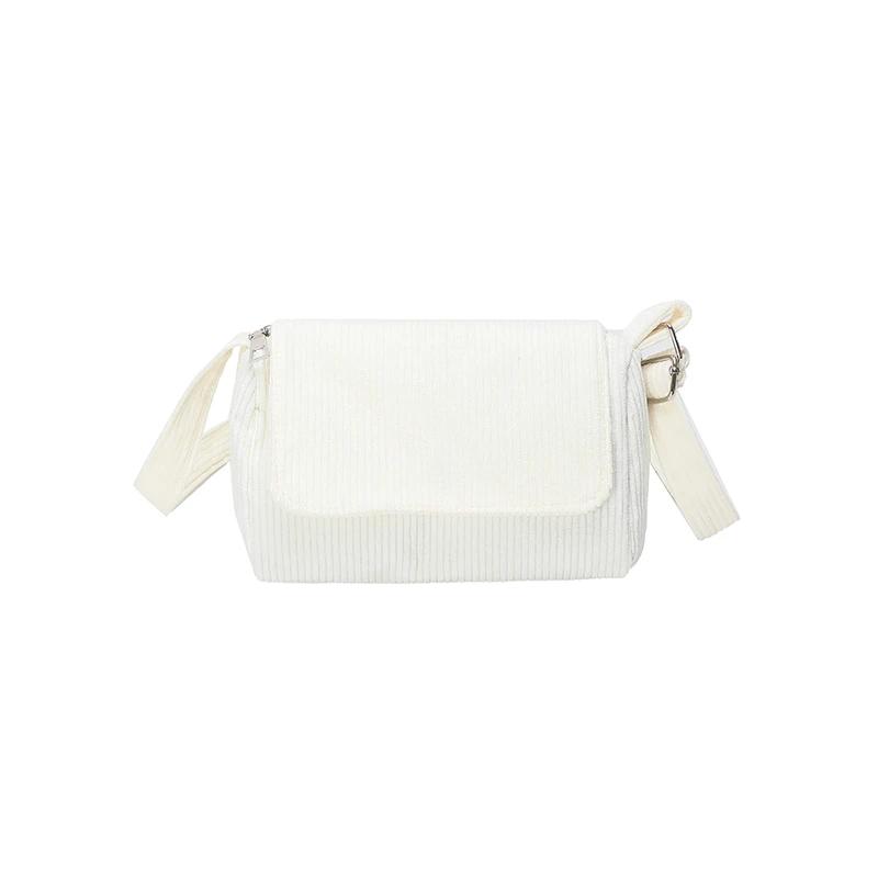 Zipper velvet shoulder bags for women solid casual bag fashion sewing line shoulder bag