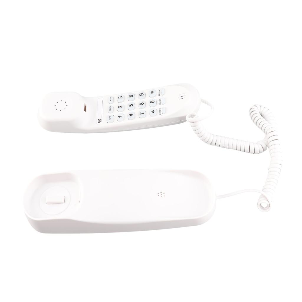 Corded Phone Support Pause Last Number Redial Wall Mountable Landline Telephone with Lighted Keys for Home Office White