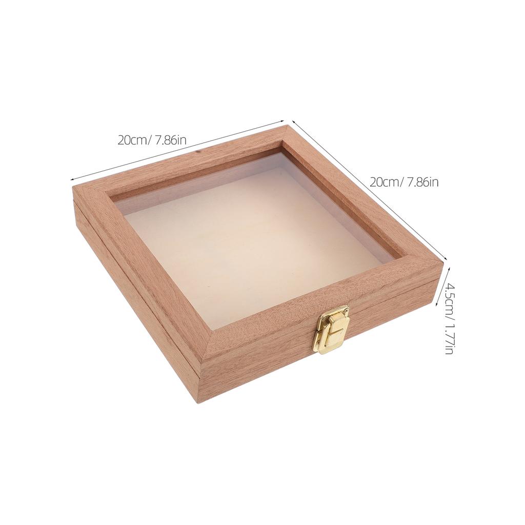 Small Sapele Wooden Storage Box Square Natural Wood Transparent Display Jewelry Organizer Dry Flower Keepsake Butterfly Specimen