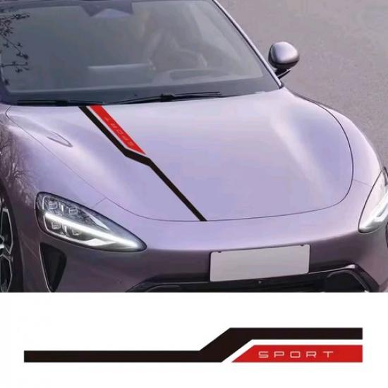 100cm Black Racing Stripes Tape Car Hood Bonnet Decorative Sticker Accessories