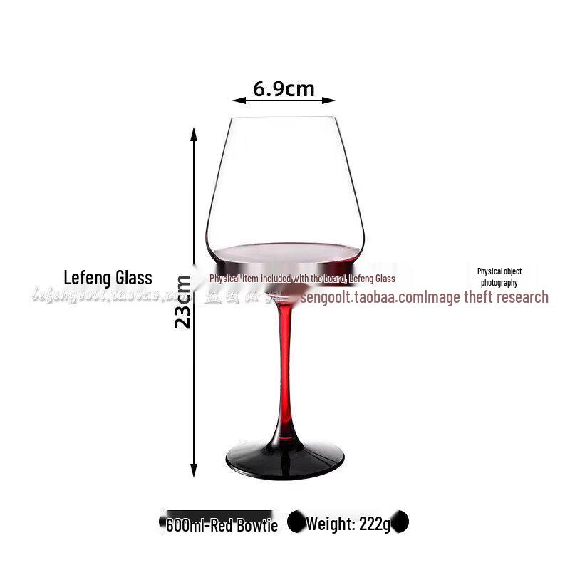 ZISIZ Red Bow Tie Burgundy Crystal Wine Glass