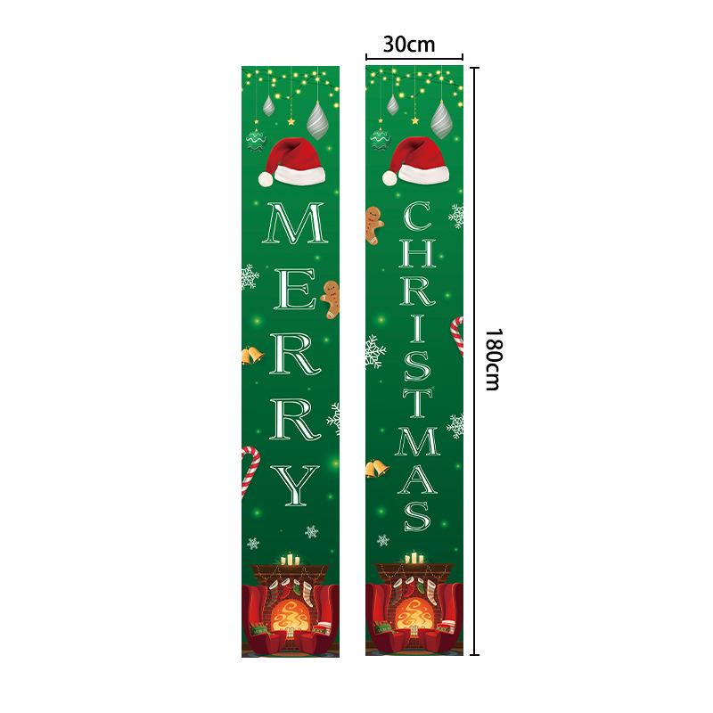 Christmas banners and couplets, 300D Oxford cloth door curtains, outdoor decorations, door stickers, background cloths, hanging flags