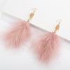 European & American Luxury Feather Earrings - Elegant Fluffy Studs for Women