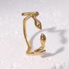 2025 New Fashionable Snake Shaped Ring Woman Zodiac Zircon Stainless Steel Adjustable Opening Ring Wholesale
