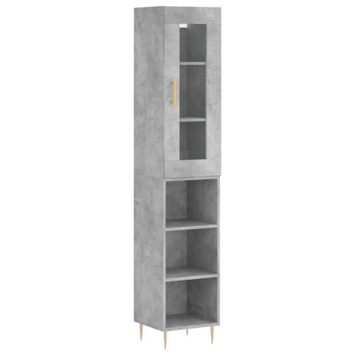 VidaXL Highboard Concrete Grey 34.5x34x180 Cm Engineered Wood 3199357