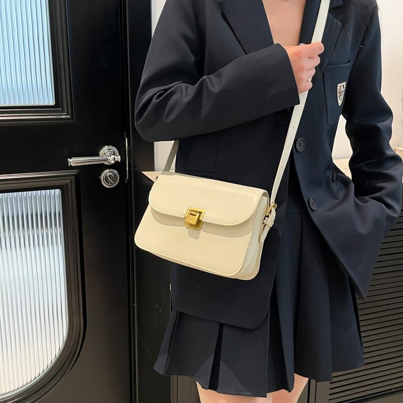 Simple texture women's bag new fashion trend shoulder messenger bag versatile high texture underarm bag