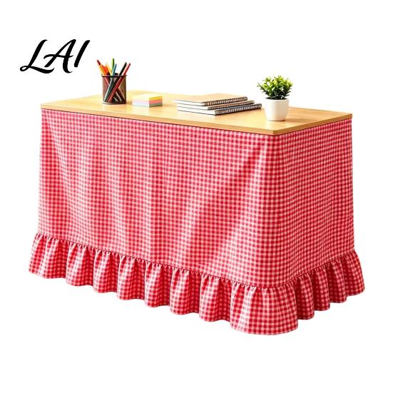 Classroom Desk Cover Gingham Ruffled Table Skirt Cottagecore Teacher Skirt for Classroom Plaid Tablecloth Birthday Wedding Baby Shower Party