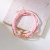 Handmade Pink Crystal Rice Beaded Bracelet for Women Minimalist Beads Elastic Rope Bracelet Summer Holiday Party Jewelry Gift