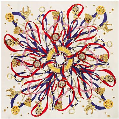 130Cm European American New Style Printing Large Square Scarf And Shawl Versatile Twill Silk Scarves For Women