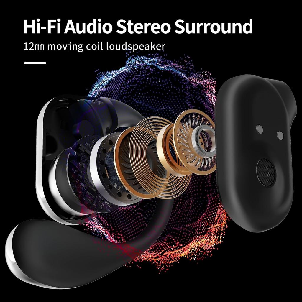 AI Språkoversettelse Ørepropper Bluetooth 5.49 Hodetelefoner Oversetter for 144 Språk & Aksenter Berøringsskjerm Øretelefoner for Reise Forretninger Læring