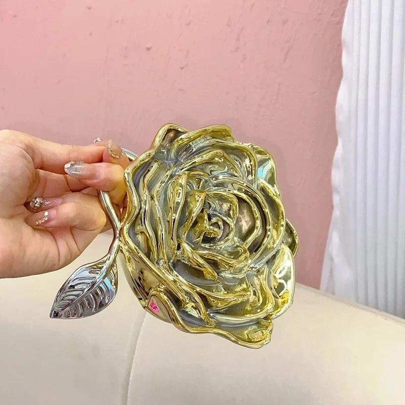 Luxury Rose Evening Bag Clutch 3D Flower Box Women Handbags Designer Wedding Purse Acrylic Shoulder Crossbody Bags for Women