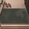 Door Mat Removes Dirt Recycled Anti-Slip Base Cuttable Geometric Pattern Indoor/Outdoor Use Entrance Rug for Kitchen Garage