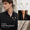 Decorative Angel Wing Brooch Sparkling Tassel Chain Brooch New Brooch Pins  for Men Women Jewelry