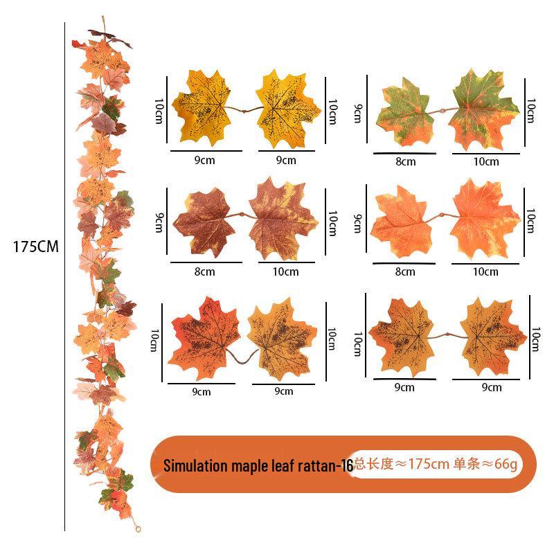 Artificial Maple Leaf Rattan Home Decor: Scenic Atmosphere Arrangement
