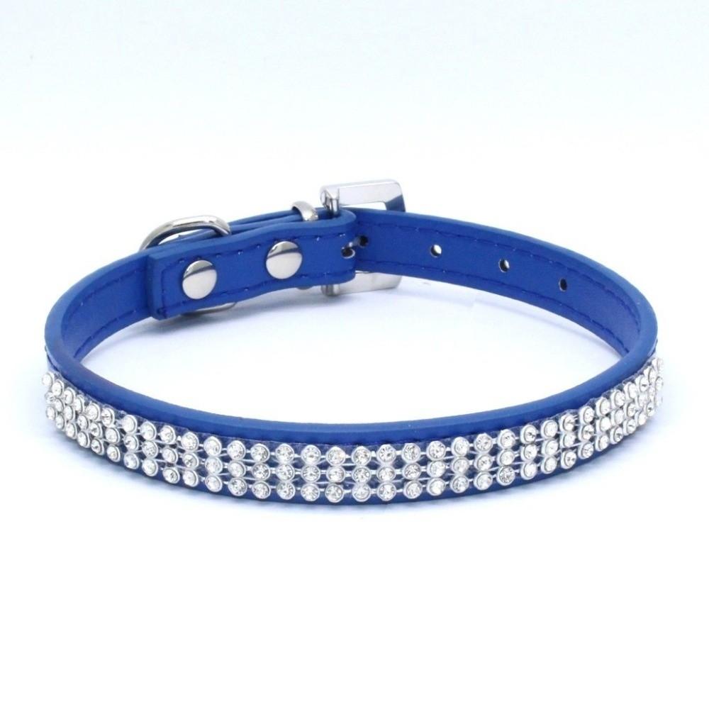 Crystal Diamond Rhinestone Pet Collar PU Leather Sparkling Cat Collar  for Pet Supplies
