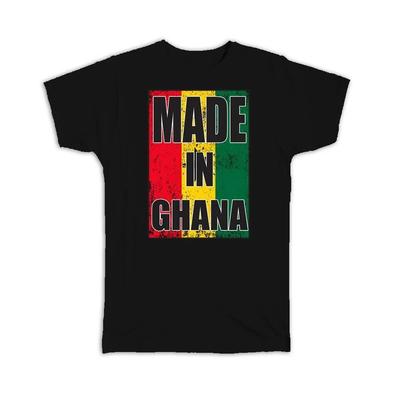 Geschenk-T-Shirt : Hergestellt in Ghana Flagge Retro Künstlerisch Ghana Expat Land