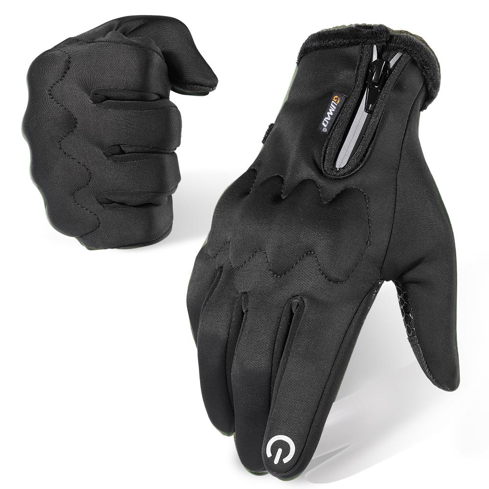 

Winter Motorcycle Gloves Thermal Touch Screen Windproof Anti-skid Protective Gear for Sport Motorbike Cycling Riding Skiing Bike S чёрный