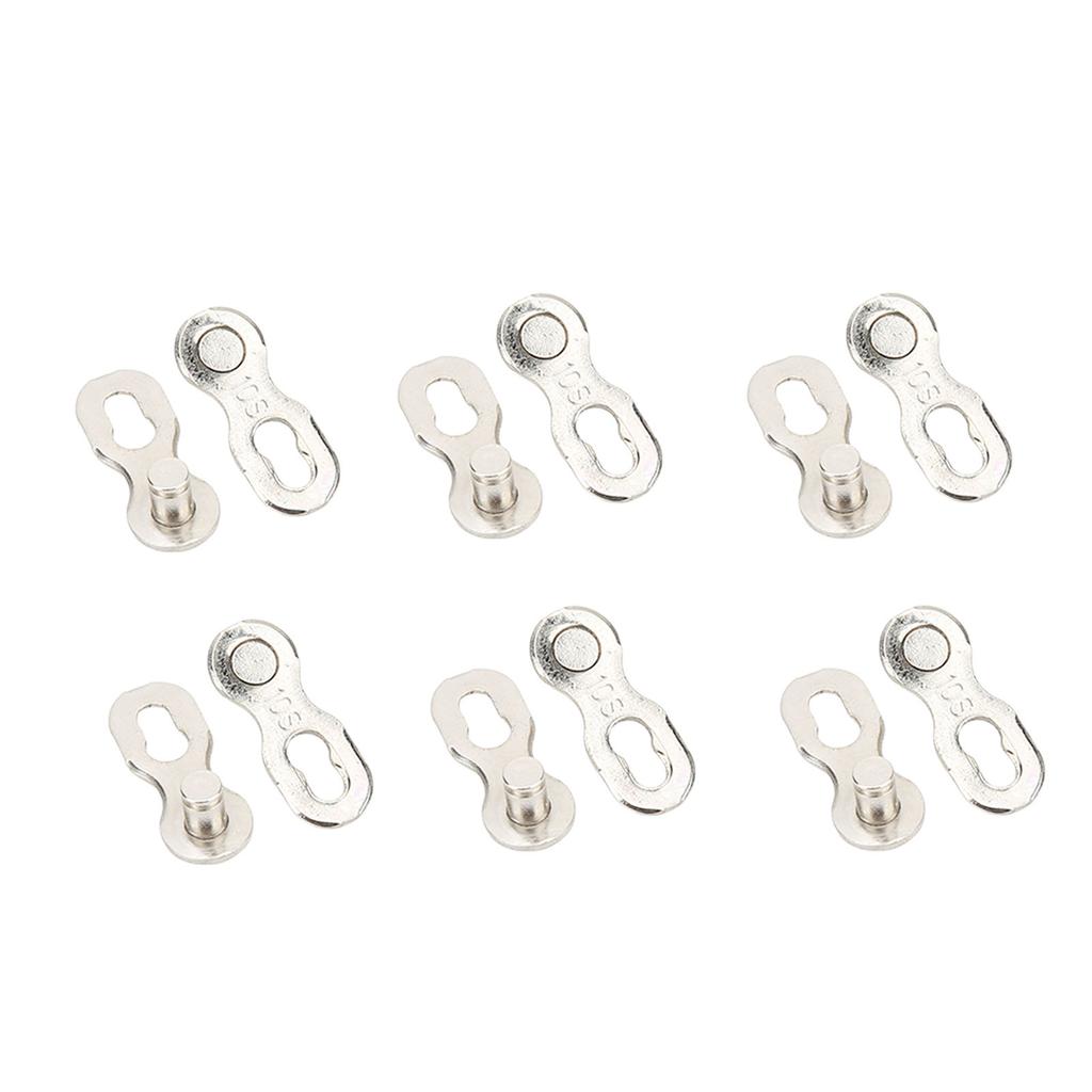 6 Pairs Bike Chain Quick Links Steel Missing Chain Repair Connector for Mountain Road Bicycle10 Speed