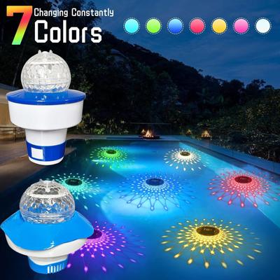 Dozator plutitor Iluminat solar pentru piscine Dozator subacvatic pentru piscină Iluminat solar cu LED plutitor pentru piscină Decor pentru grădină Lumină pentru piscină