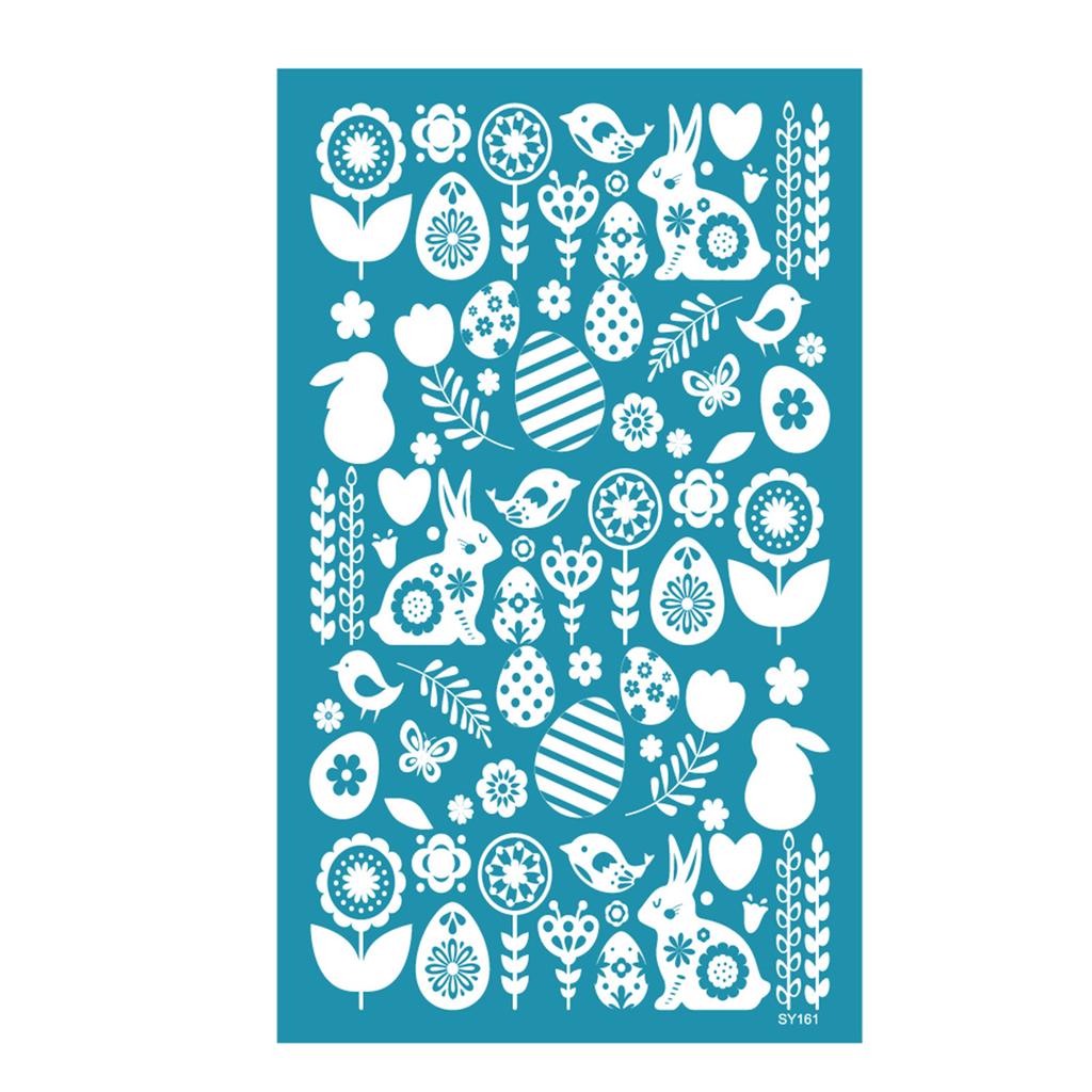 Easter Rabbit Silk Screen Stencils for Clay Reusable Silkscreen Print for DIY Printing On Clay Jewelry Earrings Decor