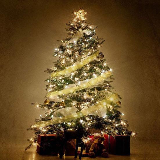 Christmas Ribbon Light Waterproof Bendable Design Soft Glow Battery-Powered Indoor/Outdoor LED String Light