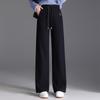 Women's Plus Velvet Wide-Leg Wool Pants - High-Waisted, Slimming, Loose Fit, Hip-Covering, Warm for Winter 2025.
