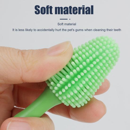 Pet Toothbrush 360-Degree Pet Toothbrush for Small Large Dogs And Cats Bamboo Shape Soft Teeth Cleaning Brush for Dental Care